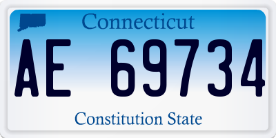 CT license plate AE69734