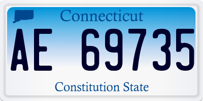 CT license plate AE69735