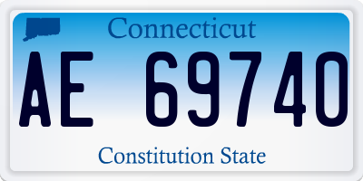 CT license plate AE69740