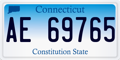 CT license plate AE69765