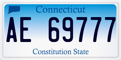 CT license plate AE69777