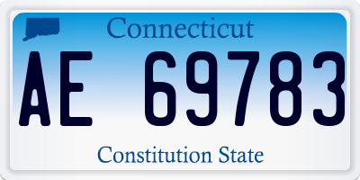 CT license plate AE69783