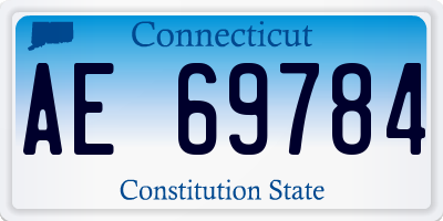 CT license plate AE69784