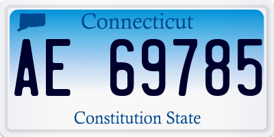 CT license plate AE69785