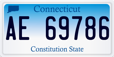 CT license plate AE69786