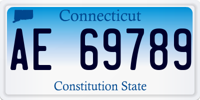 CT license plate AE69789