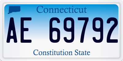 CT license plate AE69792