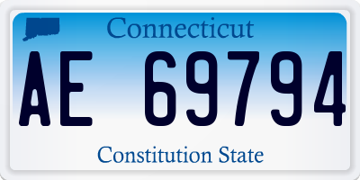 CT license plate AE69794