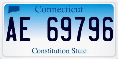 CT license plate AE69796
