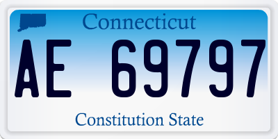 CT license plate AE69797