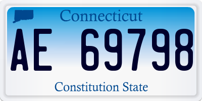 CT license plate AE69798