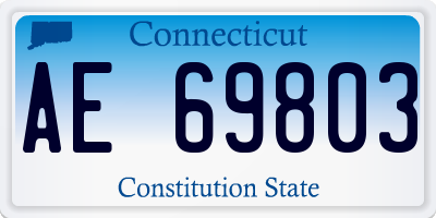 CT license plate AE69803