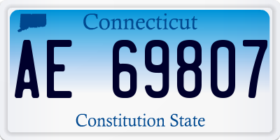 CT license plate AE69807
