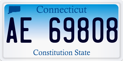 CT license plate AE69808