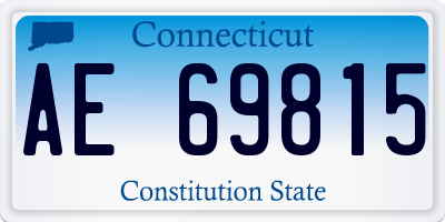CT license plate AE69815