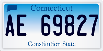 CT license plate AE69827