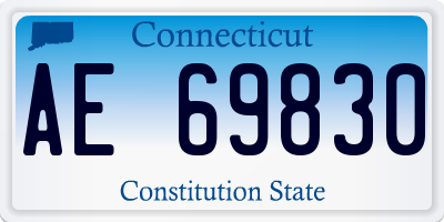 CT license plate AE69830