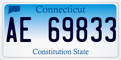 CT license plate AE69833