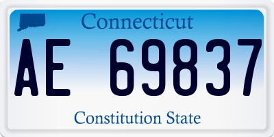 CT license plate AE69837
