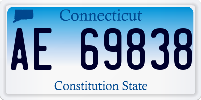 CT license plate AE69838