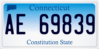 CT license plate AE69839