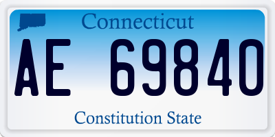 CT license plate AE69840