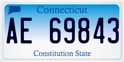 CT license plate AE69843