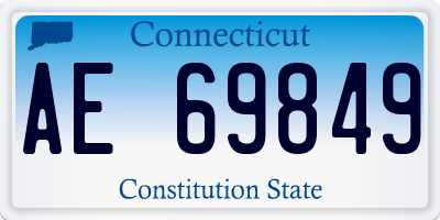 CT license plate AE69849