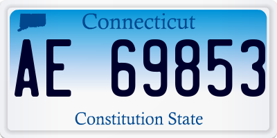 CT license plate AE69853