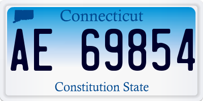 CT license plate AE69854