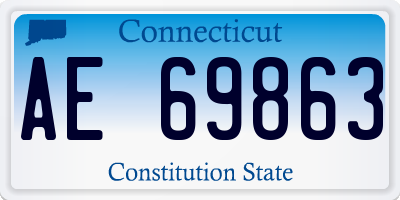 CT license plate AE69863