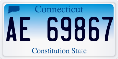 CT license plate AE69867