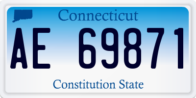 CT license plate AE69871