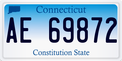 CT license plate AE69872
