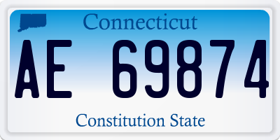 CT license plate AE69874