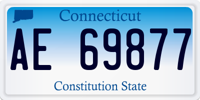 CT license plate AE69877