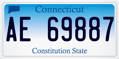 CT license plate AE69887