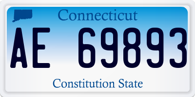 CT license plate AE69893