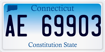 CT license plate AE69903