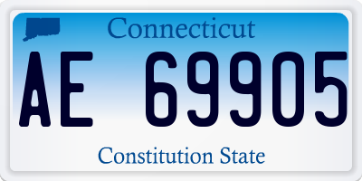 CT license plate AE69905