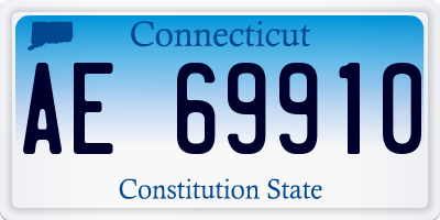 CT license plate AE69910