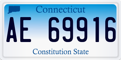 CT license plate AE69916