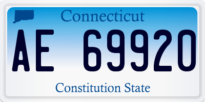 CT license plate AE69920