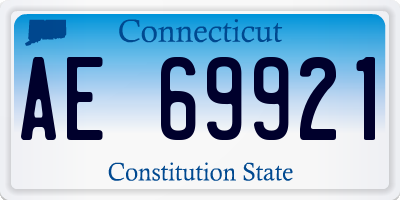 CT license plate AE69921