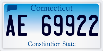 CT license plate AE69922