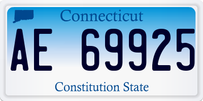 CT license plate AE69925