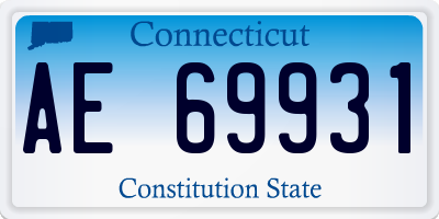 CT license plate AE69931