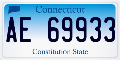 CT license plate AE69933