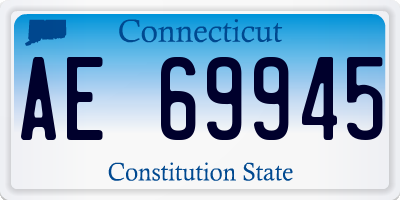 CT license plate AE69945