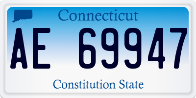 CT license plate AE69947